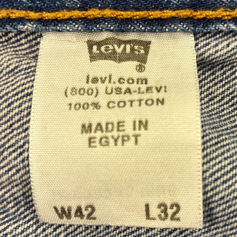 Levis 501 Original Fit Jeans Men's 42x32 Blue Denim Button Fly Straight Leg